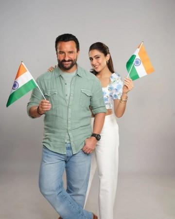 Saif Ali khan and Sara Ali Khan Saif Ali khan and Sara Ali Khan