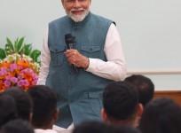 Prime Minister Narendra Modi meets Paris Olympics contingent