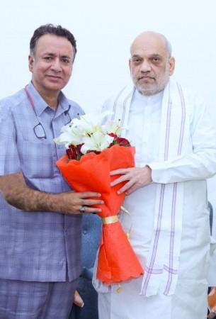Apni Party leader Choudhary Zulfikar Ali with Union Home Minister Amit Shah Choudhary Zulfikar Ali