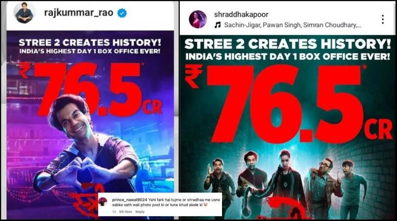 Shraddha Kapoor's fans slam Rajkumar Rao for sharing poster featuring ONLY him along with box-office collection of Stree 2 Shraddha Kapoor's fans slam Rajkumar Rao for sharing poster featuring ONLY him along with box-office collection of Stree 2