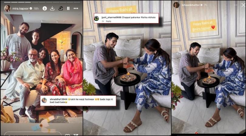 Mira Rajput trolled for wearing sandals while tying rakhi to brother-in-law Ishaan Khatter Mira Rajput trolled for wearing sandals while tying rakhi to brother-in-law Ishaan Khatter