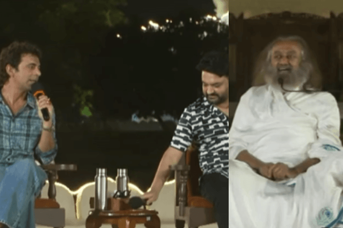 Sunil Grover, Kapil Sharma, Sri Sri Ravishankar Sunil Grover, Kapil Sharma, Sri Sri Ravishankar