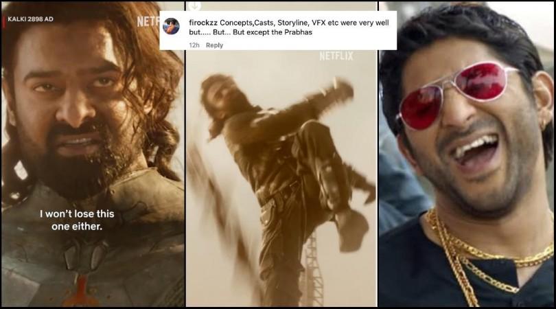 'Skip cringe Prabha's part:' Netizens support Arshad Warsi's 'joker' comment on Prabhas as Kalki 2989 AD Hindi version drops on Netflix 'Skip cringe Prabha's part:' Netizens support Arshad Warsi's 'joker' comment on Prabhas as Kalki 2989 AD Hindi version drops on Netflix