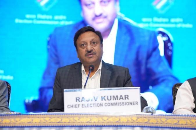 Chief Election Commissioner Rajiv Kumar addressing meeting of observers to be deployed in poll-bound Haryana and J&K CEC Rajiv Kumar