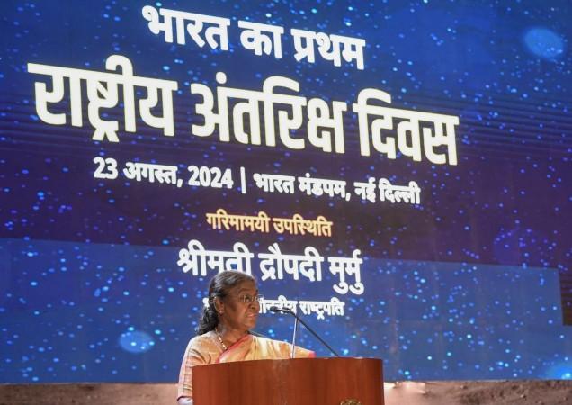 President Droupadi Murmu graced the first National Space Day event in New Delhi