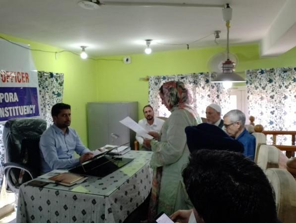 National Conference candidate Sakina Itto filing her nomination papers Sakina Ittoo