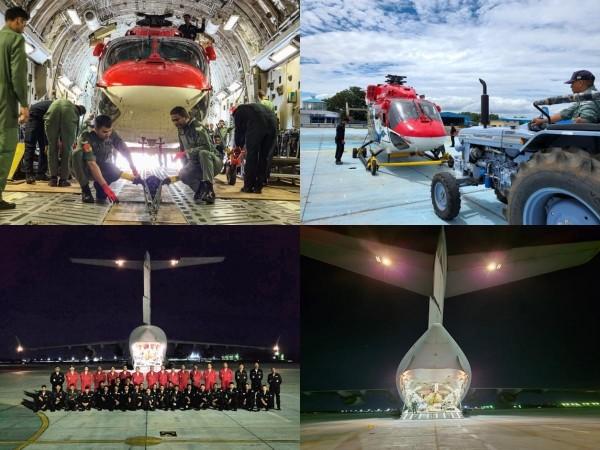 Indian Air Force's Sarang team leaves for Egypt International Airshow Indian Air Force's Sarang team leaves for Egypt International Airshow