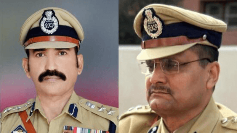 Two SSP rank officers namely Mohan Lal Bhagat (left) and Mohan Lal Kaith (right) who sought voluntarily retirement to contest assembly elections in J&K. SSP rank officers
