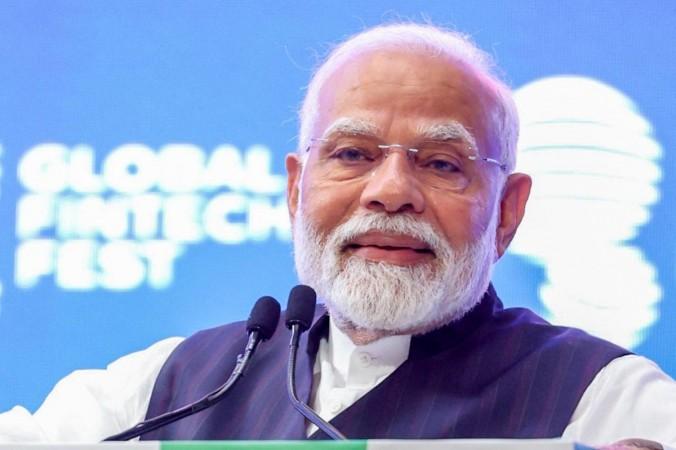 Prime Minister Narendra Modi attends the Global FinTech Fest