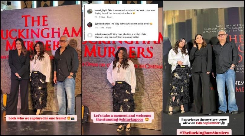 'Awful outfit, hire a stylist': Ekta Kapoor holds her breath holding her breath to look slimmer during photo-ops; leaves netizens unimpressed 'Awful outfit, hire a stylist': Ekta Kapoor holds her breath holding her breath to look slimmer during photo-ops; leaves netizens unimpressed