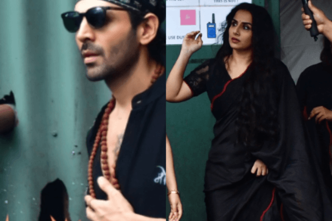 Kartik Aaryan, Vidya Balan look from Stree 2 Kartik Aaryan, Vidya Balan look from Stree 2