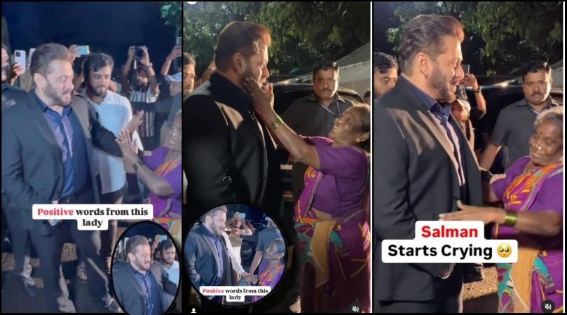 'He allowed to touch her': Fans hail Salman khan as she gets teary-eyed after an elderly women lovingly blessed him [Watch]