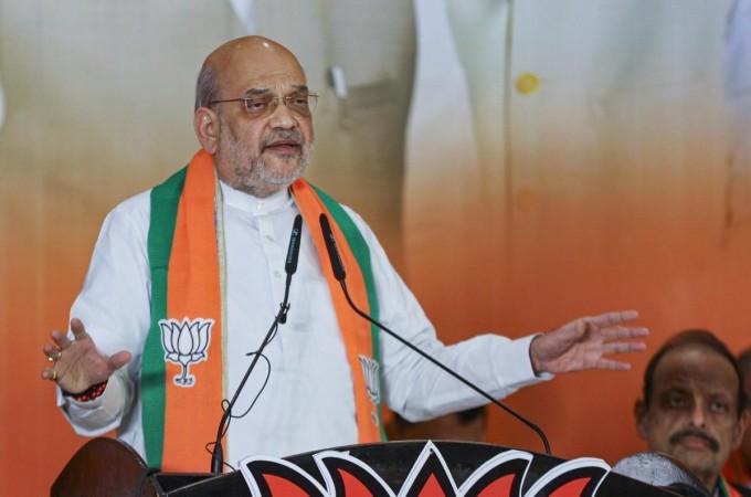 Union Home Minister Amit Shah addressing BJP workers after releasing party's election manifesto for J&K Assembly polls Home Minister Amit Shah