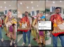 'Remove your slippers': Netizens school Shefali Jariwala and her husband Parag Tyagi for holding lord Ganesha's idol despite wearing footwear