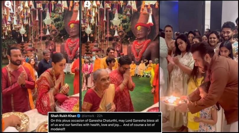 Khans celebrate Ganesh Chaturthi: Bappa at SRK's Mannat; Salman Khan performs aarti; Aamir Khan- Saif Ali Khan offer prayers at Ambani cha Raja Khans celebrate Ganesh Chaturthi: Bappa at SRK's Mannat; Salman Khan performs aarti; Aamir Khan- Saif Ali Khan offer prayers at Ambani cha Raja
