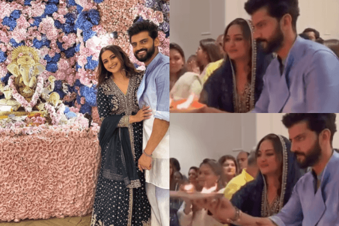 Sonakshi Sinha, Zaheer Iqbal ganpati puja Sonakshi Sinha, Zaheer Iqbal ganpati puja