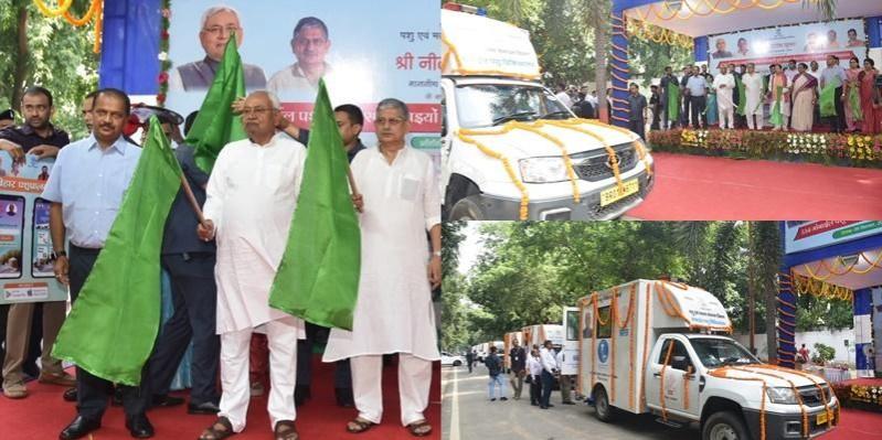 CM Nitish Kumar inaugurates mobile veterinary unit, call centre CM Nitish Kumar inaugurates mobile veterinary unit, call centre