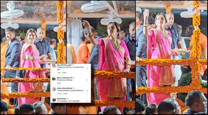 'Disrespectful': Nita Ambani faces flak for throwing prasad to devotees during Visarjan [Viral Video]