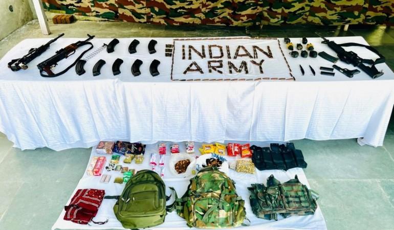 Arms and ammunition recovered from the two infiltrators killed on LoC Arms and ammunition