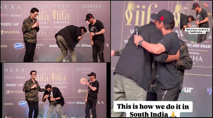 Rana Daggubati touches Shah Rukh Khan, Karan Johar's feet during IIFA press meet; fans say 'they are not God' Rana Daggubati touches Shah Rukh Khan, Karan Johar's feet during IIFA press meet; fans say 'they are not God'