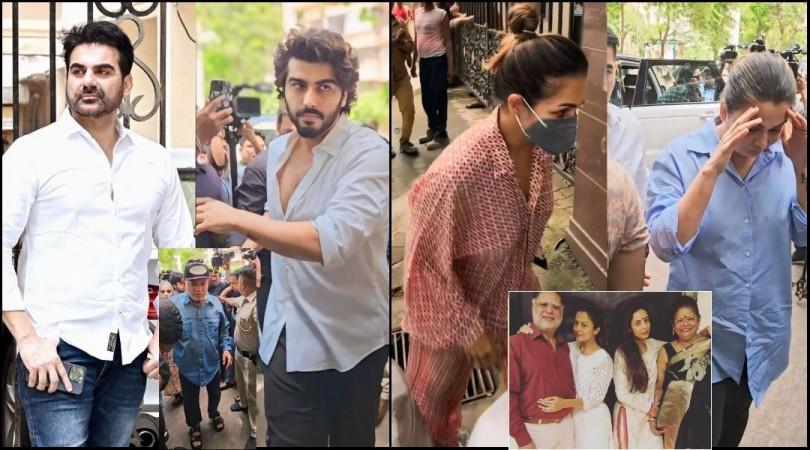 Malaika and Amrita Arora fight back tears, Arjun Kapoor rushes to her; ex-in-laws Salim and Salma Khan arrive at Anil Arora's