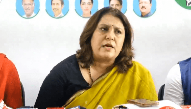 Congress spokesperson Supriya Shrinate addressing media at Srinagar Supriya Shrinate