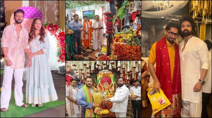 Salman Khan performs aarti, Eknath Shinde gives him silver Ganpati idol; Orry carries 1.55 Lakh Chips Packet as Clutch at Ganesh Utsav Salman Khan performs aarti, Eknath Shinde gives him silver Ganpati idol; Orry carries 1.55 Lakh Chips Packet as Clutch at Ganesh Utsav
