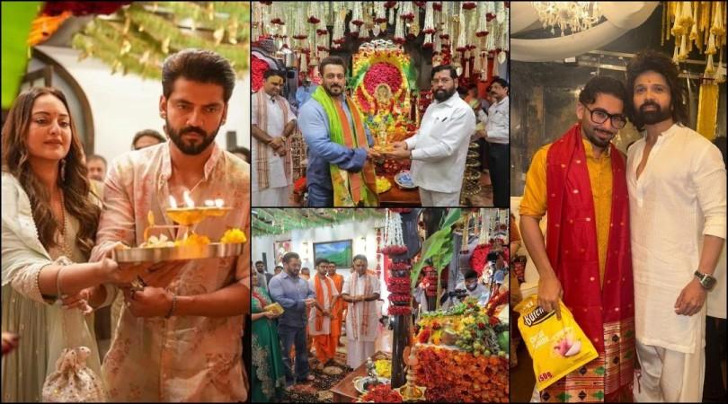 Salman Khan performs aarti, Eknath Shinde gives him silver Ganpati idol; Orry carries a 1.55 Lakh Chips Packet as a Clutch at Ganesh Utsav Salman Khan performs aarti, Eknath Shinde gives him silver Ganpati idol; Orry carries a 1.55 Lakh Chips Packet as a Clutch at Ganesh Utsav