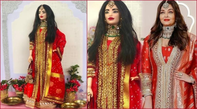 Aishwarya Rai Bachchan's doll inspired by Anant Ambani-Radhika Merchant's red Anarkali suit Aishwarya Rai Bachchan's doll inspired by Anant Ambani-Radhika Merchant's red Anarkali suit