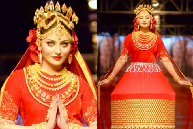 Urvashi Rautela in traditional Manipuri potloi