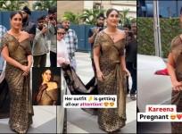 'She looks old, uncomfortable': Kareena Kapoor gives modern twist to Bansari saree, opts for off-shoulder blouse at event; netizens unimpressed