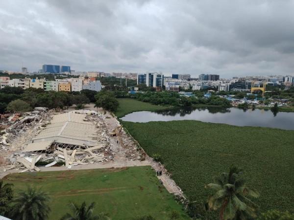 HYDRA demolishes Convention Centre of actor Nagarjuna HYDRA demolishes Convention Centre of actor Nagarjuna