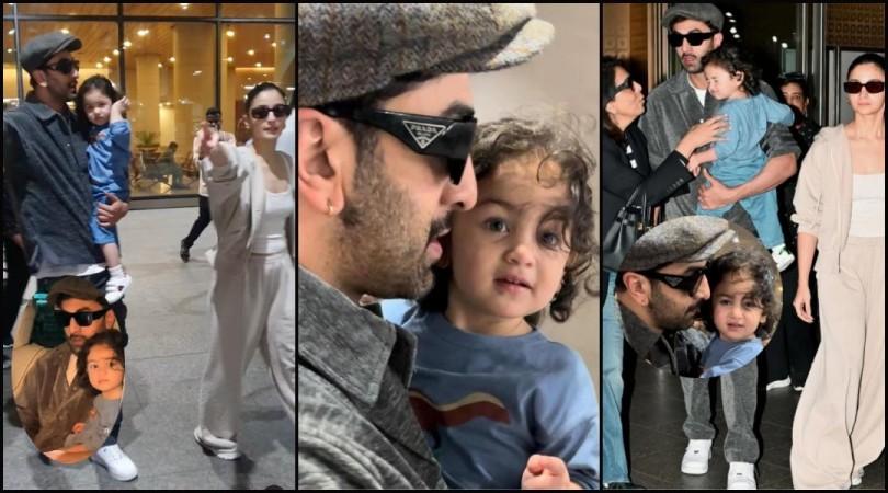 'Why didn't Alia stop paps?': Irritated by camera flashlights Raha clenches her eyes; papa Ranbir holds her close as they return from Paris [Reactions]