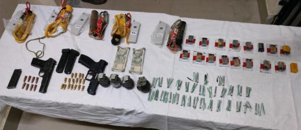 Arms and ammunition recovered from the arrested terrorists Arms and ammunition