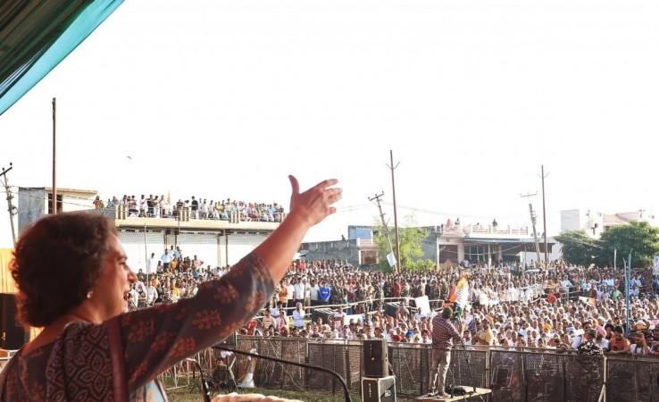 Congress leader Priyanka Gandhi addressing a rally in Bishnah town of Jammu district Priyanka Gandhi