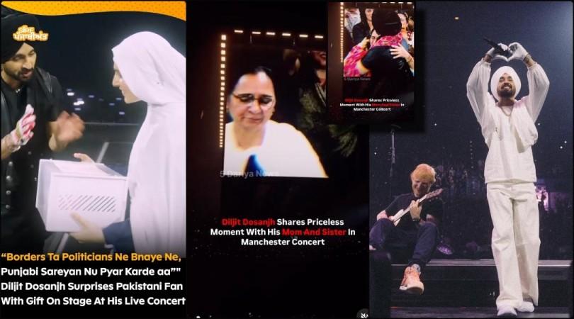 'Hindustan, Pakistan for me both the same': Diljit Dosanjh gifts Pakistani female fan pair of shoes; introduces his mother and sister for first time at Manchester Concert 'Hindustan, Pakistan for me both the same': Diljit Dosanjh gifts Pakistani female fan pair of shoes; introduces his mother and sister for first time at Manchester Concert