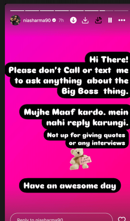 Mujhe Maaf Kardo..': Nia Sharma's First Reaction After Being Announced As The First Contestant Of Bigg Boss 18 Mujhe Maaf Kardo..': Nia Sharma's First Reaction After Being Announced As The First Contestant Of Bigg Boss 18