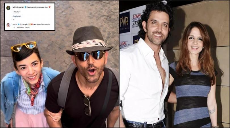 'Happy 3 partner': Hrithik Roshan, Saba Azad shut down break-up rumours with their anniversary post: ex-wife Sussanne Khan reacts 'Happy 3 partner': Hrithik Roshan, Saba Azad shut down break-up rumours with their anniversary post: ex-wife Sussanne Khan reacts