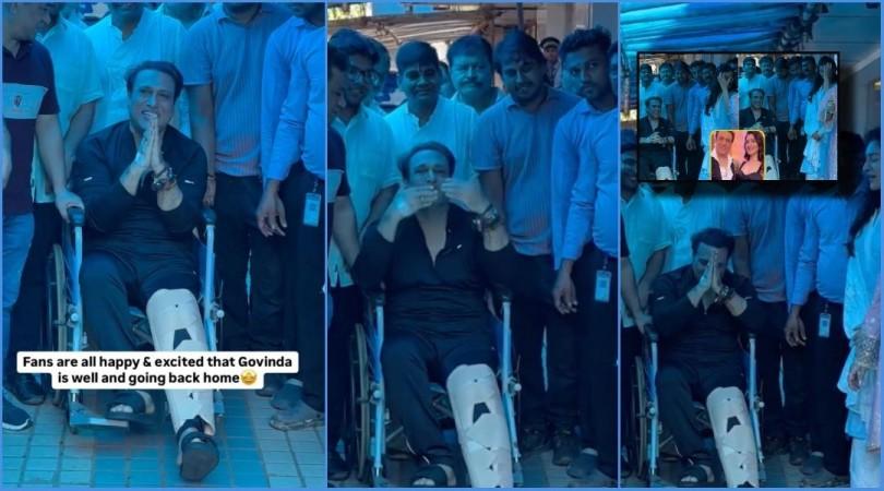 Daughter Tina Ahuja cries as dad Govinda exits hospital on wheelchair; greets media with folded hands after shooting himself with his gun [watch]