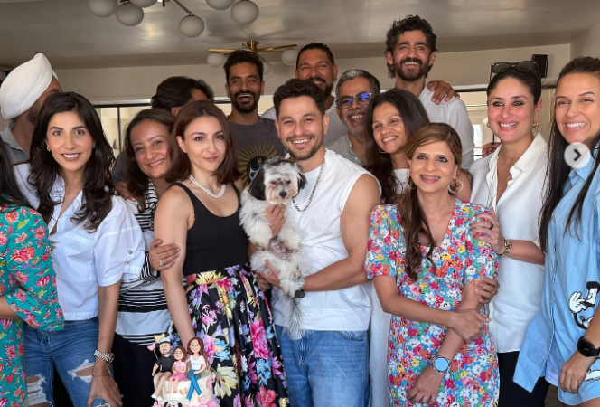 Yuvraj, Angad, Neha Dhupia at Soha Ali Khan's b'day party