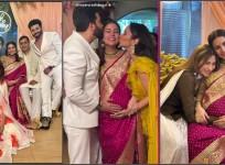 Shraddha Arya flaunts her baby bump; exuded pregnancy glow in pink saree at her godh bharai function; co-star Dheeraj Dhoopar attends