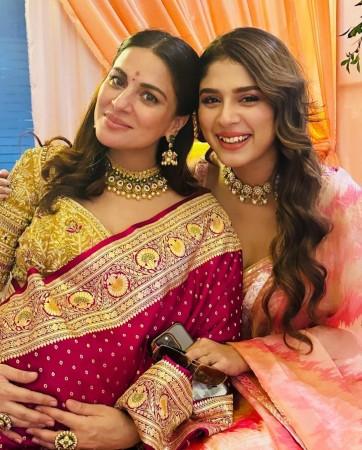 Shraddha Arya flaunts her baby bump; exuded pregnancy glow in pink saree at her godh bharai function; co-star Dheeraj Dhoopar attends Shraddha Arya flaunts her baby bump; exuded pregnancy glow in pink saree at her godh bharai function; co-star Dheeraj Dhoopar attends