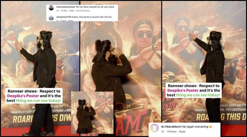 Ranveer singh kisses poster of Singham again featuring Deepika: fans ask what god did Deepika pray to Ranveer singh kisses poster of Singham again featuring Deepika: fans ask what god did Deepika pray to