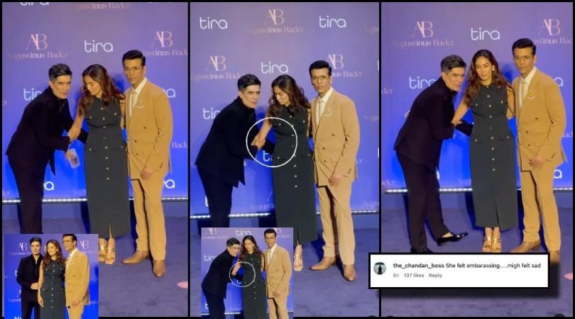 'Awkward': Mira Rajput gets uncomfortable as her forearm mistakenly gets stuck at Manish Malhotra's back [Reactions]