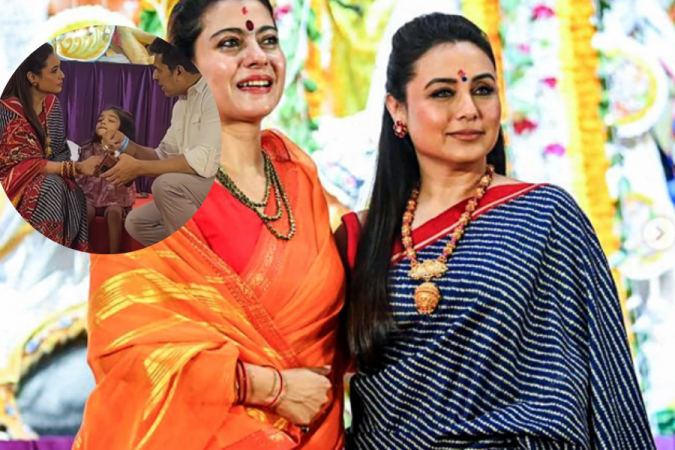 Rani Mukerji, Kajol at Durga Puja pandal