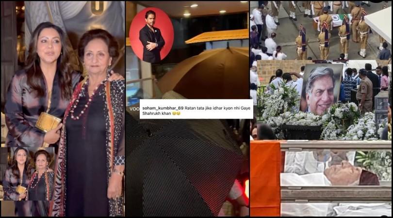 'Shame on them': Fans slam SRK for dodging media, hiding under umbrella, Gauri Khan for partying as nation mourns Ratan Tata's demise