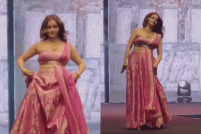 Rubina Dilaik trips on ramp Rubina Dilaik trips on ramp