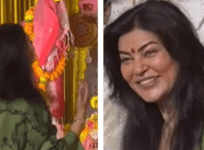 Sushmita Sen at puja pandal