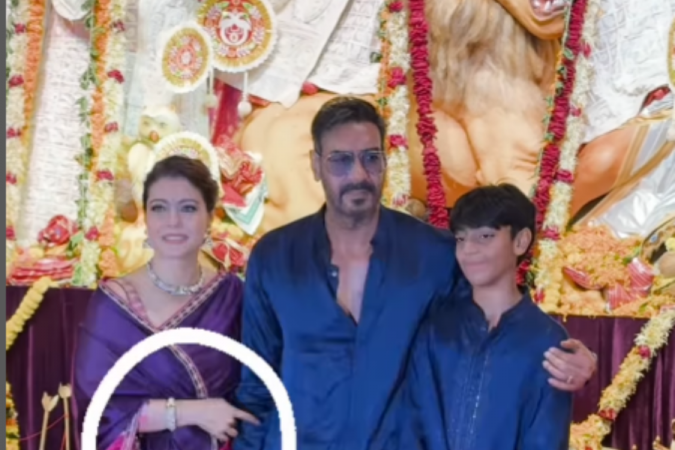 Kajol, Ajay Devgn, Yug at durga puja pandal Kajol, Ajay Devgn, Yug at durga puja pandal