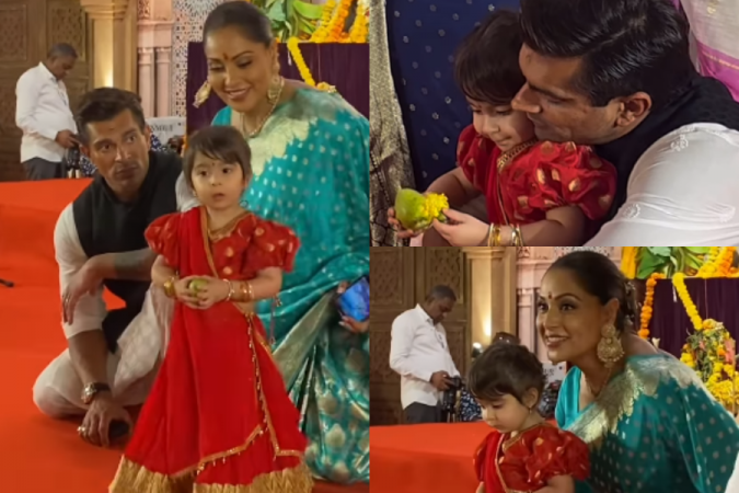 Bipasha, Karan with Devi Bipasha, Karan with Devi